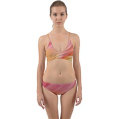 Gradient Pink Yellow Wrap Around Bikini Set by ConteMonfrey