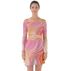 Gradient Pink Yellow Off Shoulder Top With Skirt Set by ConteMonfrey