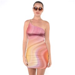 Gradient Pink Yellow One Soulder Bodycon Dress by ConteMonfrey