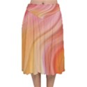 Gradient pink yellow Velvet Flared Midi Skirt View1