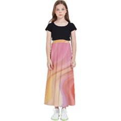 Gradient Pink Yellow Kids  Flared Maxi Skirt by ConteMonfrey