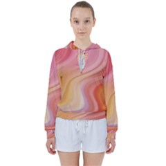 Gradient Pink Yellow Women s Tie Up Sweat by ConteMonfrey