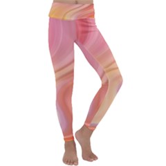 Gradient Pink Yellow Kids  Lightweight Velour Classic Yoga Leggings by ConteMonfrey