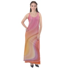 Gradient Pink Yellow Sleeveless Velour Maxi Dress by ConteMonfrey