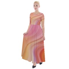 Gradient Pink Yellow Half Sleeves Maxi Dress by ConteMonfrey