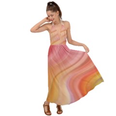 Gradient Pink Yellow Backless Maxi Beach Dress by ConteMonfrey