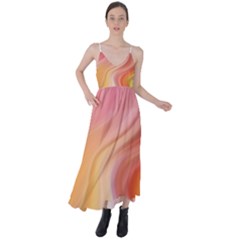 Gradient Pink Yellow Tie Back Maxi Dress