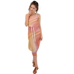 Gradient Pink Yellow Waist Tie Cover Up Chiffon Dress by ConteMonfrey