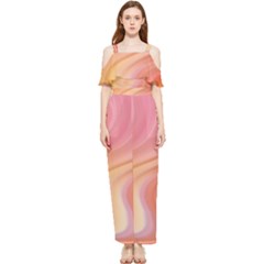 Gradient Pink Yellow Draped Sleeveless Chiffon Jumpsuit by ConteMonfrey