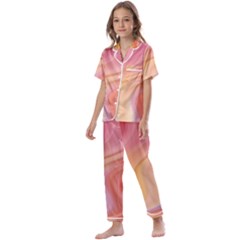 Gradient Pink Yellow Kids  Satin Short Sleeve Pajamas Set by ConteMonfrey