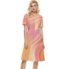 Gradient Pink Yellow Button Top Knee Length Dress by ConteMonfrey