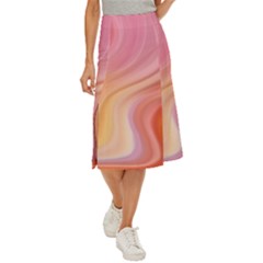 Gradient Pink Yellow Midi Panel Skirt by ConteMonfrey