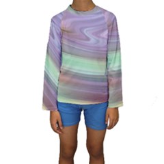 Gradient Blue Green Kids  Long Sleeve Swimwear