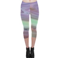 Gradient Blue Green Capri Leggings  by ConteMonfrey