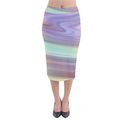 Gradient Blue Green Velvet Midi Pencil Skirt by ConteMonfrey