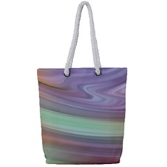 Gradient Blue Green Full Print Rope Handle Tote (small) by ConteMonfrey