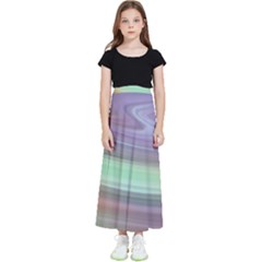 Gradient Blue Green Kids  Flared Maxi Skirt by ConteMonfrey