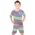 Gradient blue green Kids  Tee and Shorts Set View1