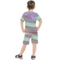 Gradient blue green Kids  Tee and Shorts Set View2