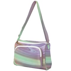 Gradient Blue Green Front Pocket Crossbody Bag by ConteMonfrey