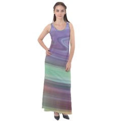 Gradient Blue Green Sleeveless Velour Maxi Dress by ConteMonfrey