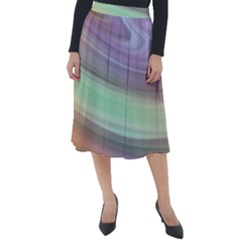 Gradient Blue Green Classic Velour Midi Skirt  by ConteMonfrey