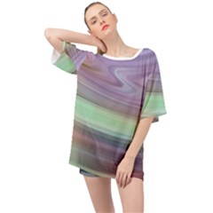 Gradient Blue Green Oversized Chiffon Top by ConteMonfrey