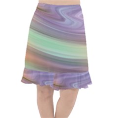 Gradient Blue Green Fishtail Chiffon Skirt by ConteMonfrey