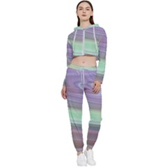 Gradient Blue Green Cropped Zip Up Lounge Set by ConteMonfrey