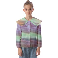 Gradient Blue Green Kids  Peter Pan Collar Blouse by ConteMonfrey