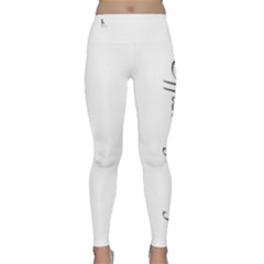 Officially Sexy White With Black Logos Classic Yoga Leggings by OfficiallySexy