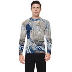 Wave Sea Ocean Splash Water Surf Foam Movement Men s Long Sleeve Rash Guard