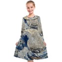 Wave Sea Ocean Splash Water Surf Foam Movement Kids  Midi Sailor Dress View1