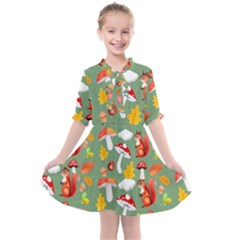 Autumn Seamless Background Leaves Wallpaper Texture Kids  All Frills Chiffon Dress by Wegoenart