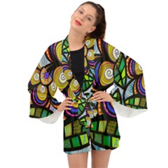 Flower Flora Plant Nature Botanical Leaves Leaf Long Sleeve Kimono