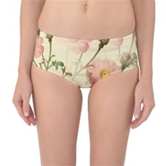 Flowers Petals Stem Bouquet Flora Floral Bloom Mid-waist Bikini Bottoms by Wegoenart