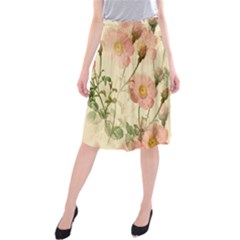 Flowers Petals Stem Bouquet Flora Floral Bloom Midi Beach Skirt by Wegoenart