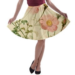 Flowers Petals Stem Bouquet Flora Floral Bloom A-line Skater Skirt by Wegoenart