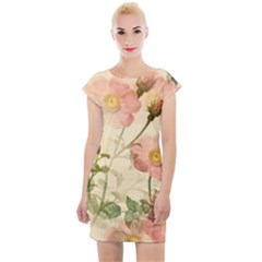 Flowers Petals Stem Bouquet Flora Floral Bloom Cap Sleeve Bodycon Dress by Wegoenart