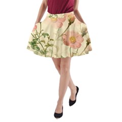 Flowers Petals Stem Bouquet Flora Floral Bloom A-line Pocket Skirt by Wegoenart