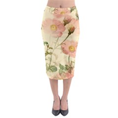 Flowers Petals Stem Bouquet Flora Floral Bloom Midi Pencil Skirt by Wegoenart