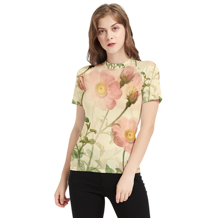 Flowers Petals Stem Bouquet Flora Floral Bloom Women s Short Sleeve Rash Guard