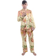 Flowers Petals Stem Bouquet Flora Floral Bloom Men s Long Sleeve Satin Pajamas Set by Wegoenart