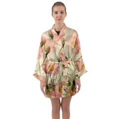 Flowers Petals Stem Bouquet Flora Floral Bloom Long Sleeve Satin Kimono by Wegoenart