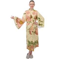 Flowers Petals Stem Bouquet Flora Floral Bloom Maxi Velour Kimono by Wegoenart