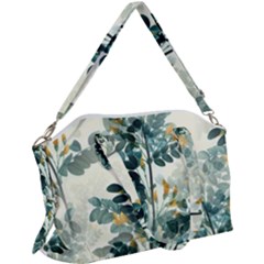 Vintage Retro Flowers Leaves Foliage Plants Canvas Crossbody Bag by Wegoenart