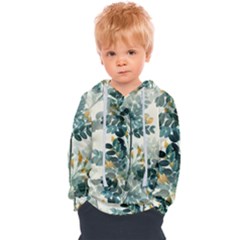 Vintage Retro Flowers Leaves Foliage Plants Kids  Overhead Hoodie