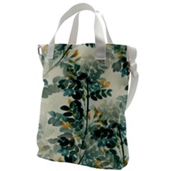 Vintage Retro Flowers Leaves Foliage Plants Canvas Messenger Bag by Wegoenart