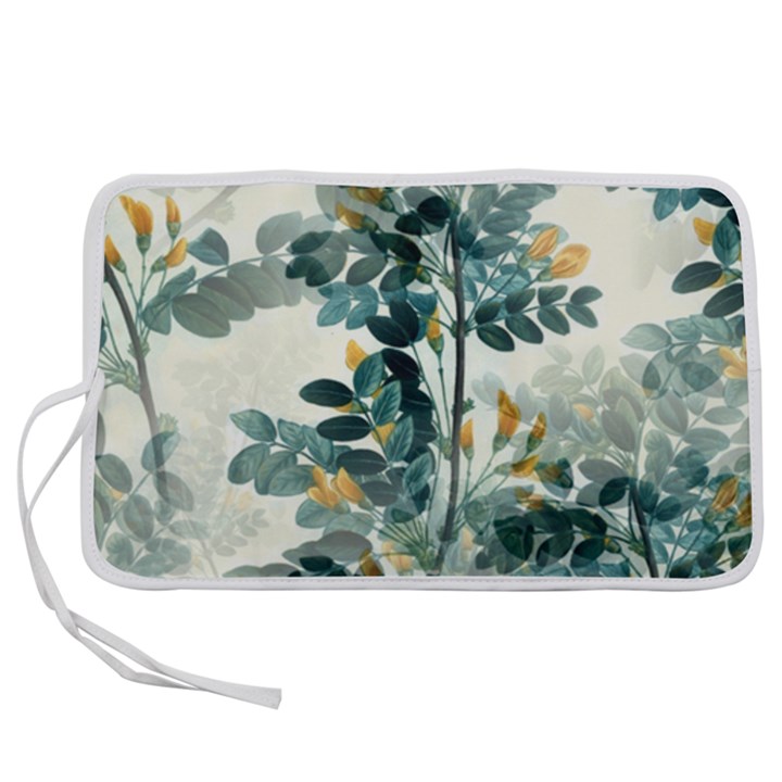 Vintage Retro Flowers Leaves Foliage Plants Pen Storage Case (L)