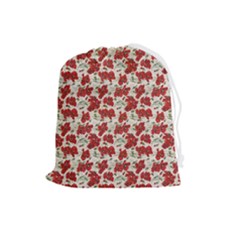 Flowers Poppies Red Drawstring Pouch (large) by Wegoenart